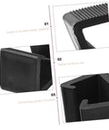 Close-up view of 8 Pieces Rattan Furniture Clips Outdoor Sofa Sectional Connectors, black plastic material, ridged design