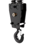 No Sweat Electric Chain Hoist Winch 2200 LBS 1300W Pure Copper Motor 110V hook detail with spring mechanism for heavy lifting.
