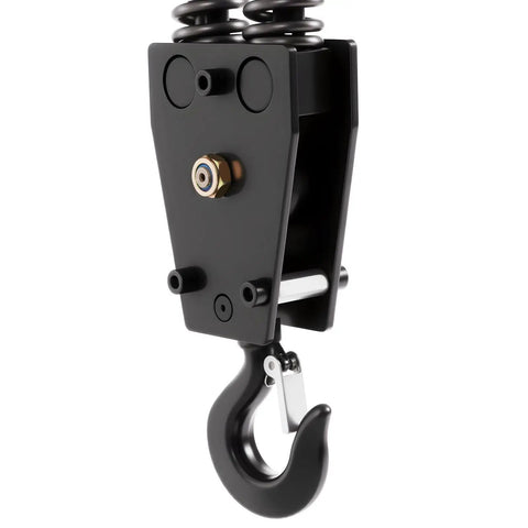 Heavy-duty hook of Portable Electric Chain Hoist 2200 Lbs 1 Ton, designed for secure lifting in garage workloads.