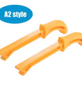 Safety Woodworking Push Stick For Table Saws And Router Tables That Keeps Your Hands Safe Delivers Rock Solid Stock Control Smooth Pushes Heavy Duty Non Slip Grip Ergonomic Design For Woodworkers with two orange push sticks in A2 style.