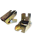 Hella Sturdy Folding Self Locking Hinge With Install Kit 4 Pack 90 Degree Table Leg Support Brackets For Workbenches Garages Beds Boats Tough Zinc Finish, showing metal hinges with zinc finish.