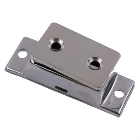 Built Tough Heavy Duty Magnetic Door Catch For Cabinets And Pantries With 304 Stainless Steel Triple Magnet System Strong Hold For Kitchen Cabinets Sliding Glass Doors RVs And Pet Safe Everyday Use featuring close-up view of 304 stainless steel with double hole