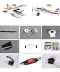 1220mm RC Trainer Parts Kit With Propellers Spinner Motor Shaft Mount Board Landing Gear And ESC For Model Aircraft Including 3136 KV 1200 Motor Ready To Fly Beginner Friendly components display