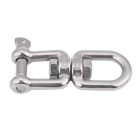 Heavy Duty 304 Stainless Steel Swivel Circle Snap Rolling Shackle 10mm Size for secure truck hauling.