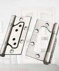 Stainless Steel Flat Cabinet Door Hinge Set 2 Pieces Heavy Duty Silent Hinges for Cabinets Windows and Wooden Boxes in front view