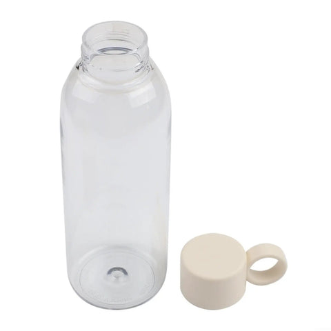 Leakproof Sports Water Bottle With Handle For On The Go Hydration, Clear Plastic Gym Bottle For Hiking And Outdoor Camping, 650ml with cap