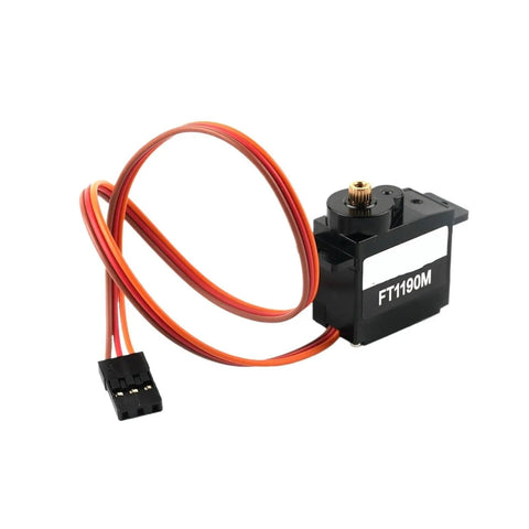 Compact Yet Kickass 9 Gram Servo With Rock Solid Metal Gearbox and Three Point Five Kilograms of Heavy Duty Torque offering a Smooth Two Hundred Degree Sweep.