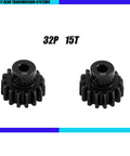 2 Pack 15 Tooth Pinion Gear 32 Pitch Hardened Steel CNC Machined Upgrade For RC Cars And Trucks 15T Pinion Compatible
