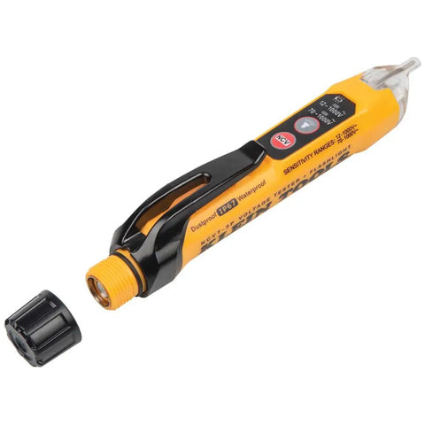 Dual Range Non Contact Voltage Tester 12 To 1000V AC Pen With Flashlight Audible Alarm And LED Indicator Pocket Clip cap removed