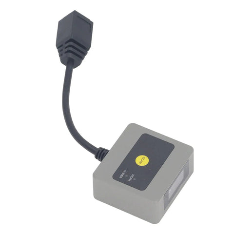 Fixed Mount Industrial Barcode Scanner With Beefy Aluminum Alloy Housing Reads 1D 2D And QR Codes Fast At 120fps Auto Sensing And Button