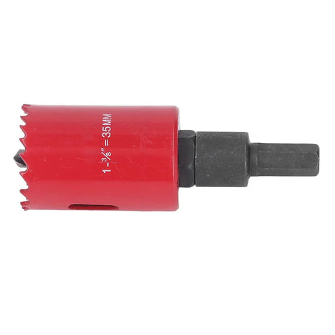 Super Cool Universal Hole Saw Set Cutting 3 To 2.5 Inch For Metal Wood And Plastic With Durable Hss Blades Fast Install No Tools And Handy Storage Box That Is Totally Rad For Any Home Repair Project, red 1-3/8 in hole saw