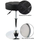 Height Adjustable Padded Shop Stool With 360 Degree Swivel for counter desk, featuring black PU leather cushioned seat