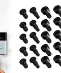 Replacement Screws For Ring Video Doorbell 20Pcs Black 4 Size Set With T5 And T16 Heads For Easy Mounting Of Ring Video Doorbell And Other Security Cameras Spare Screws In Durable Black Finish displayed with doorbell installation