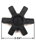 L150 Flexible NBR Rubber Spider Insert For L-Jaw Couplings Three And Three Quarters Inch Fit Built To Last Interchangeable With Lovejoy Martin Browning TB Woods And Other L-Jaw Couplers, black 3-3/4 inch