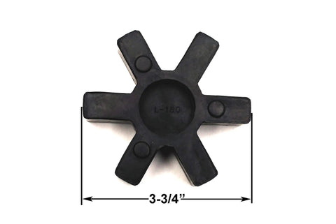 L150 Flexible NBR Rubber Spider Insert For L-Jaw Couplings Three And Three Quarters Inch Fit Built To Last Interchangeable With Lovejoy Martin Browning TB Woods And Other L-Jaw Couplers, black 3-3/4 inch