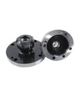 Top Tier Precision Collet Chuck Fixture Set For Milling And Lathe Tools With Metal Build Includes ER16 ER25 ER32 ER40 Sizes Measuring 100mm Mini Flange Design, showing black metal collet flanges.