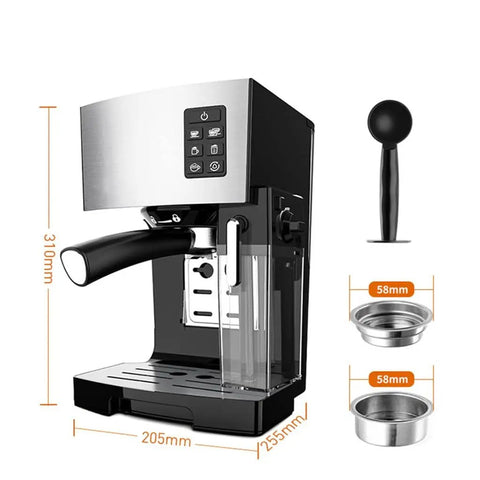 Upgrade Your Daily Grind With This Legit Electric Coffee Machine And Milk Frother featuring stainless steel body and removable water tank.