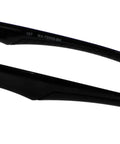 Side view of Rad Radiation Safety Glasses With Lightweight Frame And.75mm Pb Lead Equivalent Lenses And.50mm Pb Side Shields in black