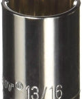 1/2 Inch Drive 12 Point SAE Socket 13/16 Inch Chrome Vanadium Steel Alloy Nickel Chrome Plated Mirror Polish Finish Off Corner Loading