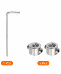 4mm Drill Stop Collar Set With Pro Grade Adjustable Depth Stops, Heavy Duty Stainless Steel Construction, 2 Piece Kit Includes Hex Wrench