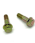 Heavy Duty Crank Position Sensor Shoulder Bolts Set of Two For Jeep Cherokee Xj Wrangler Tj Yj Comanche Zj Engine Swap showing yellow zinc-plated bolts.