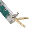 20 In One Folding Wire Stripper Pliers Multifunctional Electrical Tool With Voltage Tester showing brass tips and transparent casing.