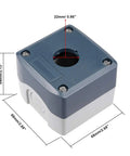 Push Button Station Box 22mm Waterproof IP67 One Button Control Panel Enclosure In Gray And White, ABS Housing For Electronics, 68 x 68 x 54mm Compact Box With 4mm Screw Holes Included, 22mm hole