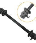 Bike Rear Hub Axle 180 Millimeters 7.08 Inches Three Eighths Inch Thread 26 TPI Black Hardware Kit With Taper Lock Nut Washer