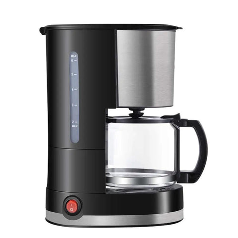 Fully Automatic Drip Glass Coffee Maker With Stainless Steel Insulation One Touch Brew Rotating Head For Easy Pour Drip Valve Design 600ml Capacity Serves Four To Five Cups Ideal For Home Use And Your Morning Routine, shown side view