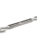 Hardcore M12 Hook Eye Turnbuckle Crafted From Prime 304 Stainless Steel For Badass Rigging And Wire Rope Cable Tensioning with hook and eye.