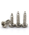 Close-up of 200 Piece Carbon Steel Cross Pan Head Self Tapping Screws Kit M1 Through M2 With 7mm Length Assorted Small Fasteners
