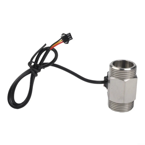 Water Flow Sensor Switch Hall Effect DN25 Stainless Steel Body For Industrial Water Systems And Heaters Precise 2 To 50 L Per Minute Measurement With 595 Pulses Per Liter Built Tough Wear Resistant Shaft. Stainless steel DN25 flow sensor with 3-wire cable