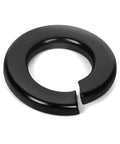 Bykonh M6 split lock washer, black finish; circular ring with a single split gap (front view)
