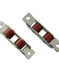 4 Pack Stainless Steel And Nylon Sliding Door Rollers, 14mm Wheel Diameter With 64mm Body Length, 10mm Wheel Width, top view