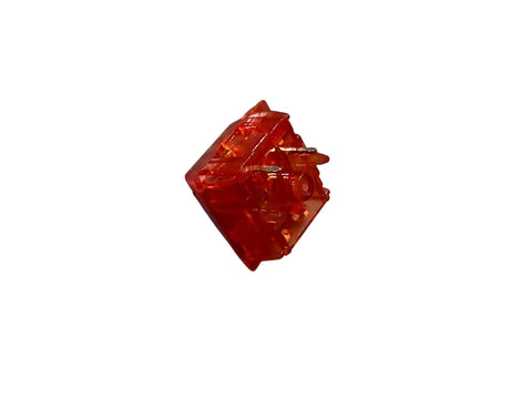 Linear 5 Pin MX Mechanical Keyboard Switch Kit For Custom Builds Smooth Key Travel Quiet Feel Pre Lubed For Fast Install Great For Gaming And Typing On DIY Keyboards Compatible With Most PCBs 35 Switch Set, red translucent switch close-up