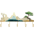 Heavy Duty Nordic Wall Hooks For No Fuss Everyday Home Organization Rust Resistant Iron Storage Rack with mountain and tree design.