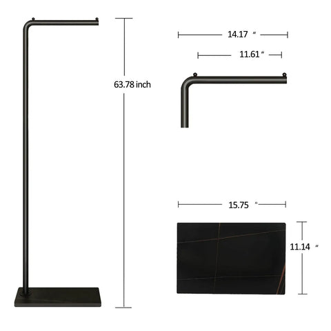 Dimensions of Matte Black Metal Coat Rack Dope Modern Clothing Tree With Heavy Slate Base Sturdy Standing Coat Stand