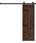 Kona Coffee Finished Solid Wood Sliding Barn Door With Hardware Kit, 30x84 Inches, Space Saving Door For Pantry, Laundry, Master Bathroom
