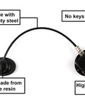 No Keys Needed Fridge And Freezer Child Safety Lock With Ultra Strong Adhesive, Kid Safe And Easy Code Entry, 2 Pack, Black, showing steel arm and resin plates.