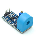 ZMCT103C 5A AC Current Sensor And Transformer Module featuring integrated op amp, blue housing with compact PCB for maker projects.