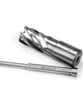 2-piece Oscarbide 11/16-inch annular cutter set with 1-inch depth, 3/4-inch Weldon shank and pilot pin