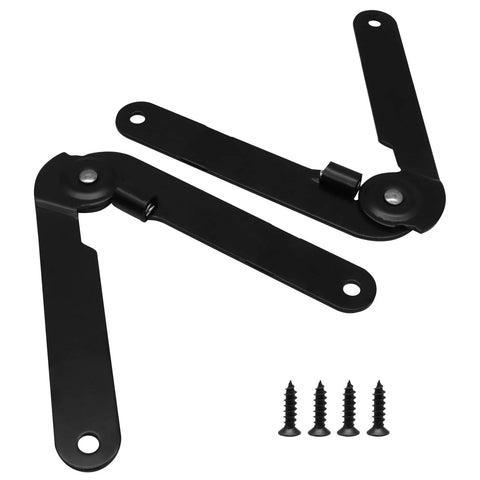 Heavy Duty 4 Pack 9 Inch 180 Degree Lid Support Hinges In Black Rotatable Folding Hinges for Cabinets Furniture Boxes and Chests