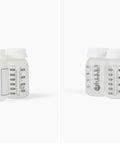 Straight Fire Breast Milk Storage Bottles Pack Two Measured With Plenty Of Label Space Fridge And Freezer Friendly, clear bottles with measurement lines.