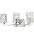 Three Light Vanity Fixture With Crystal Glass Shades Transitional Contemporary Bathroom Light Model 1931-3V-CH clear glass glam modern glow