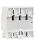 Hardworking Type A RCD ELCB Safety Switch 4 Pole Breaker That Handles Pulsating Current Like A Boss With Sixty Three Amp And Thirty Milliampere Specs, white plastic 4-pole structure.