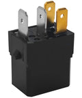 Pack Of Four 12V DC Automotive Relay With Four Pins, Multipurpose SPST Plug In Relay, OEM Style Replacement Compatible With CM1-aF-12V CM1a-R-12V-H78, Durable Auto Relay For Wiring Harnesses And Electrical Systems black 4-pin close-up