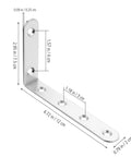 Heavy Duty L Shaped Shelf Brackets For Wood Shelves Stainless Steel 10 Pack Corner Supports with dimensions shown
