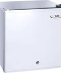 Rock Solid Zero Degree Upright Freezer In Crisp White Delivering A Roomy 1.1 Cubic Foot Storage Win, equipped with reversible door and lock.