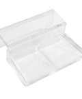 Top Shelf Heavy Duty Aquarium Lid Clips 8 Pack, Tough Clear Acrylic Fasteners For 12mm Tank Edges, secure clear acrylic clip close-up.