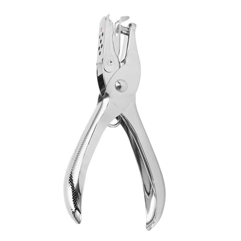 Heavy Duty Metal Single Hole Puncher For 8 Sheet Capacity With 6mm Punch Diameter And 16mm Throat Depth Slim Handle Plier Style